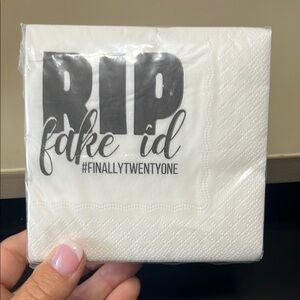 White Party Napkins with Fun Text